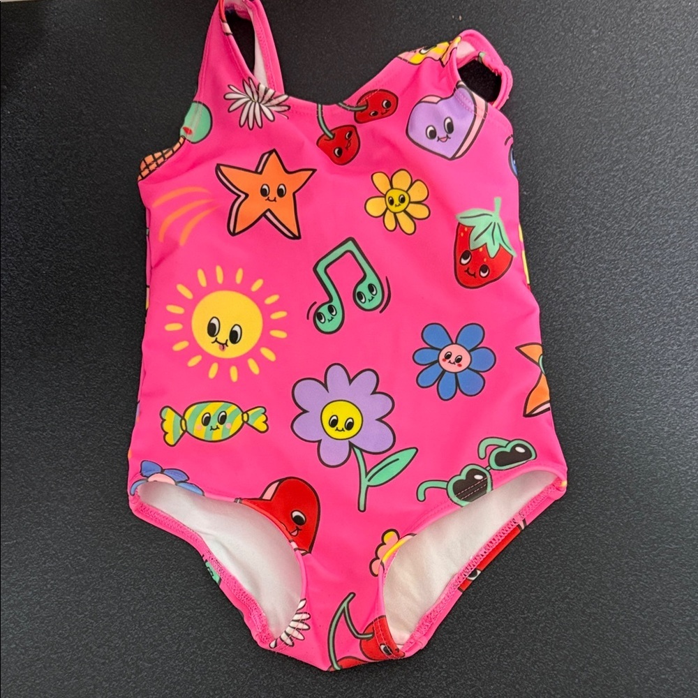 H&M Kids Pink Swimsuit with Colorful Print